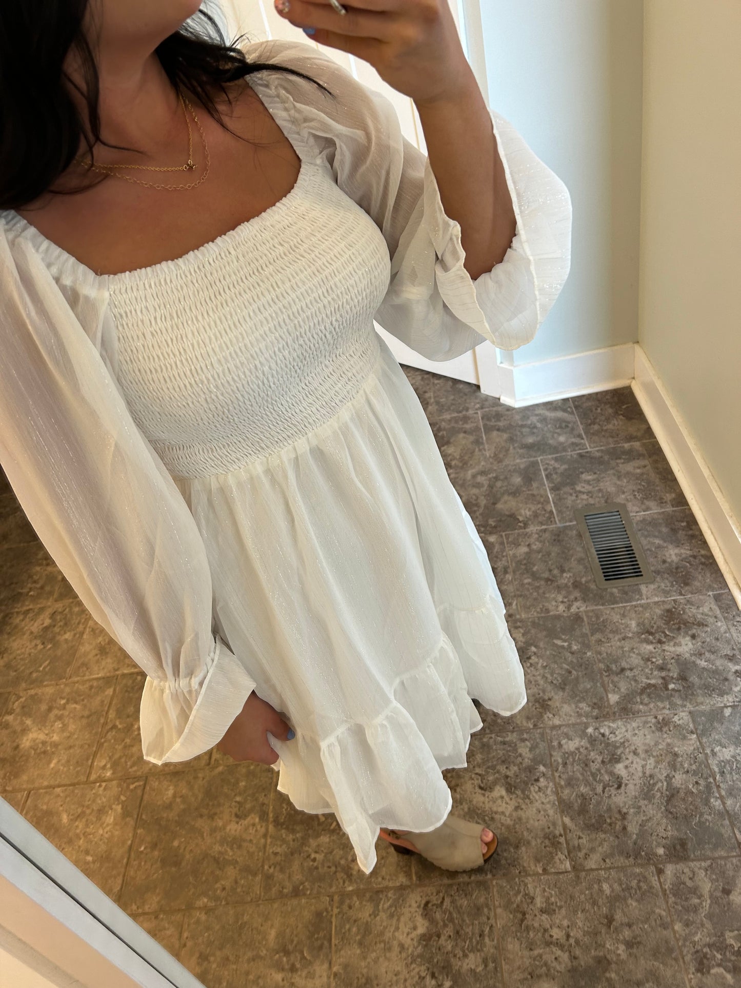 White Shimmer Dress