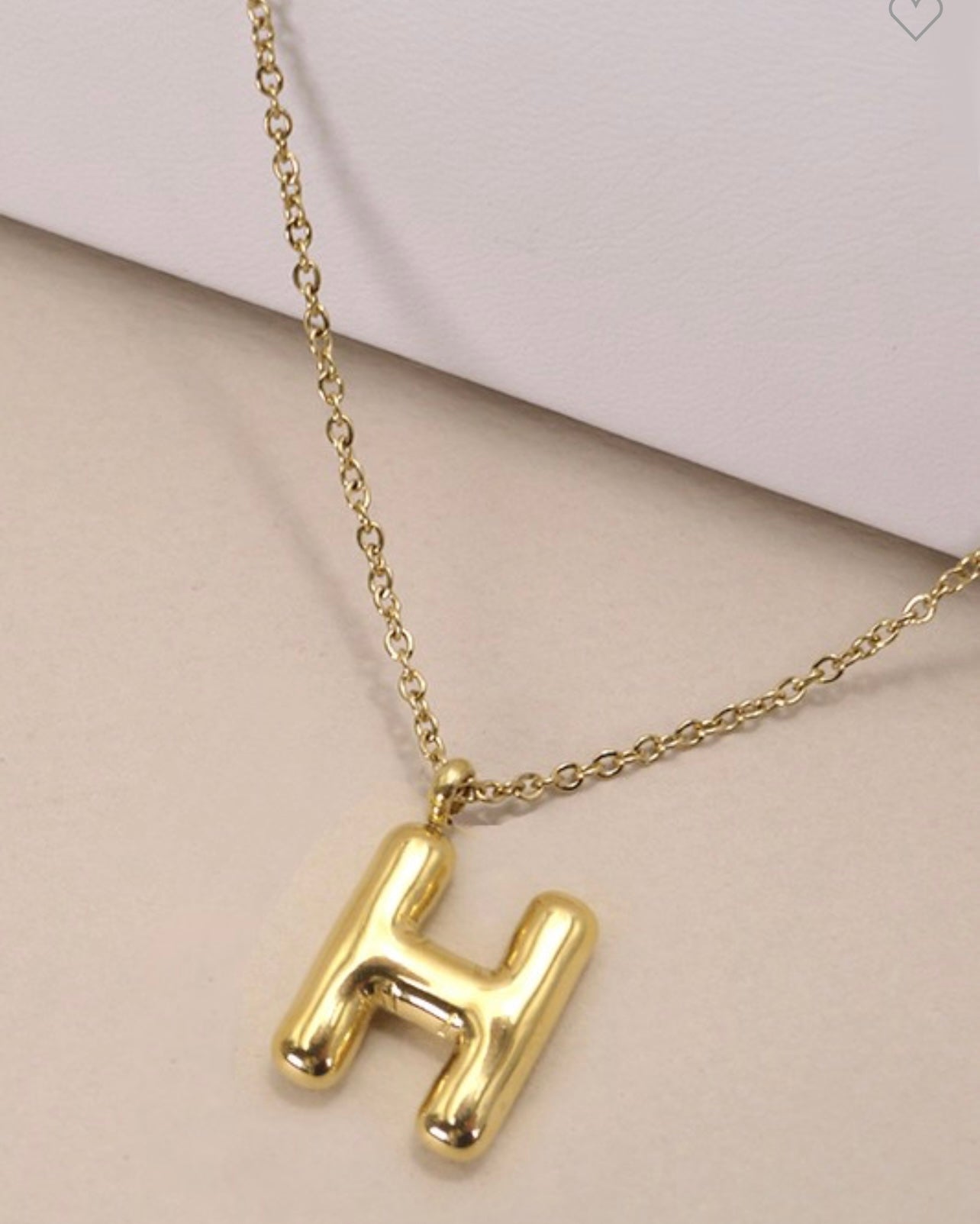 Gold Initial Bubble Necklace