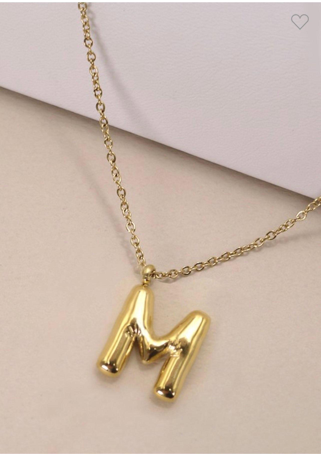 Gold Initial Bubble Necklace