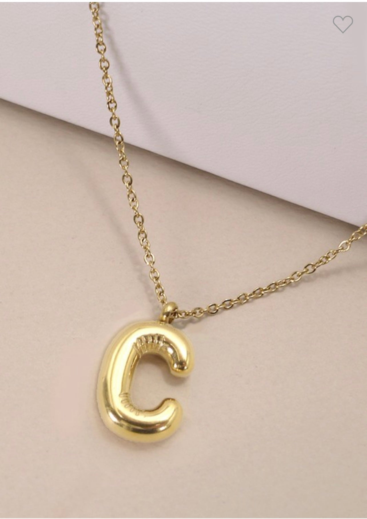 Gold Initial Bubble Necklace