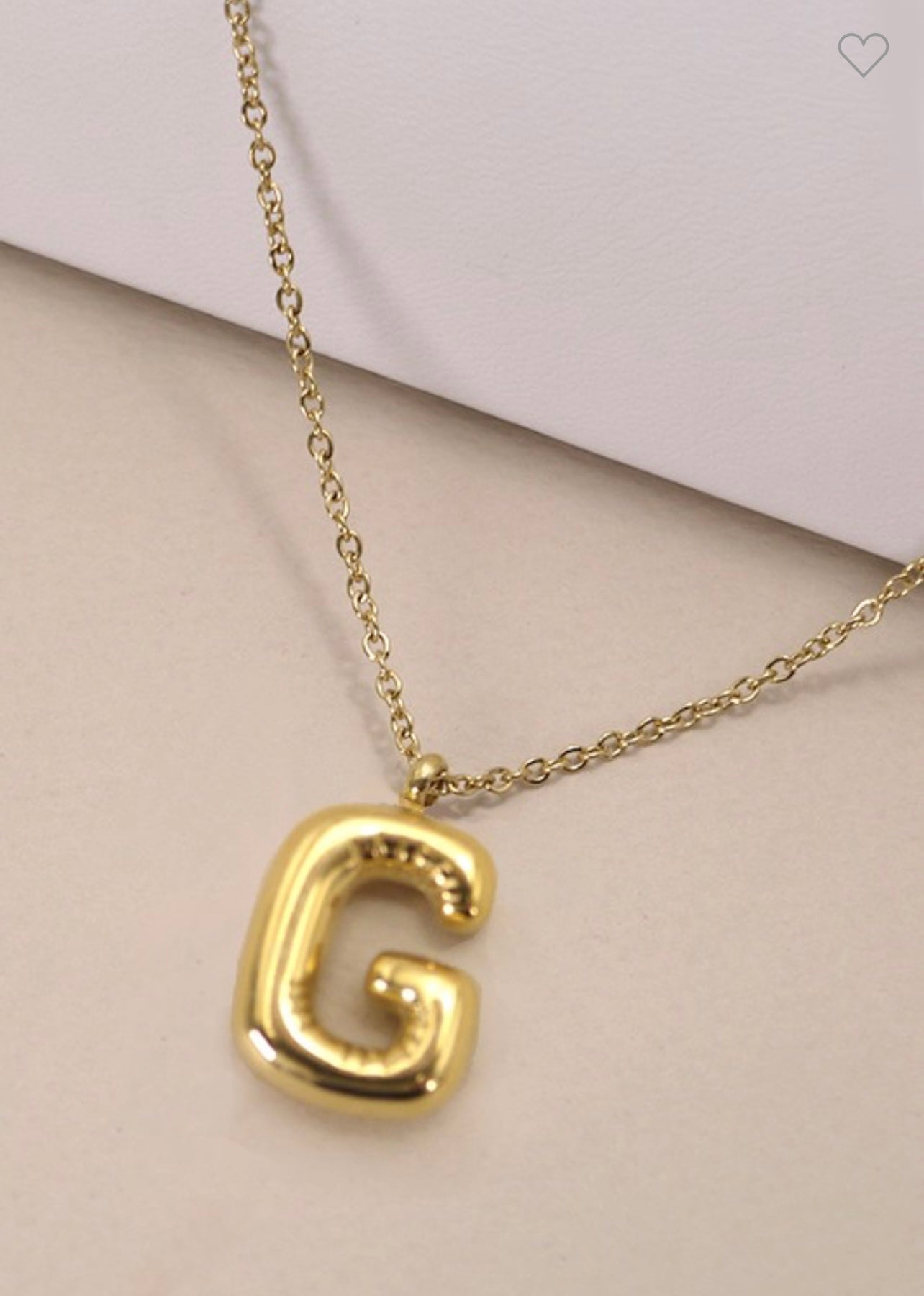 Gold Initial Bubble Necklace