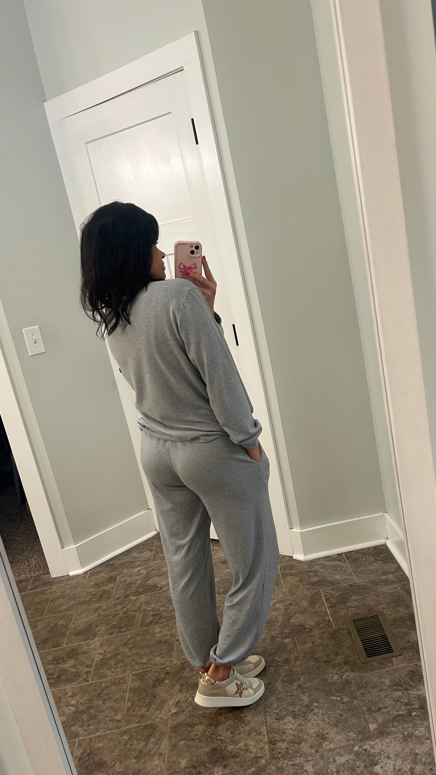 Heather Grey Brushed Jogger Set