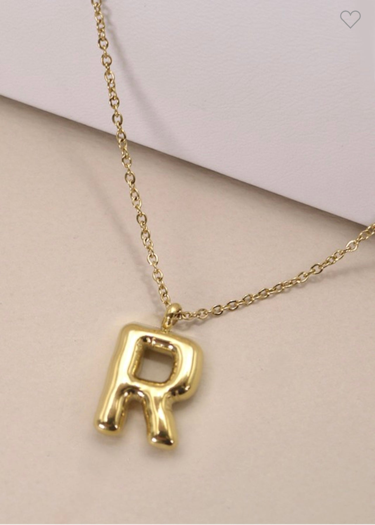 Gold Initial Bubble Necklace