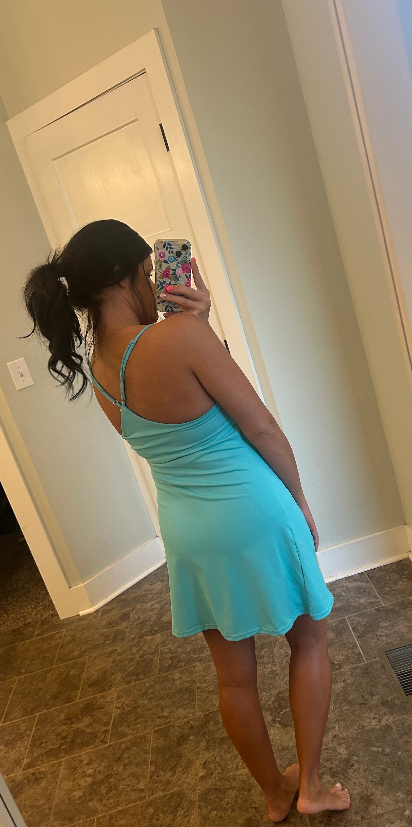 Athletic Tennis Dress (Aqua)