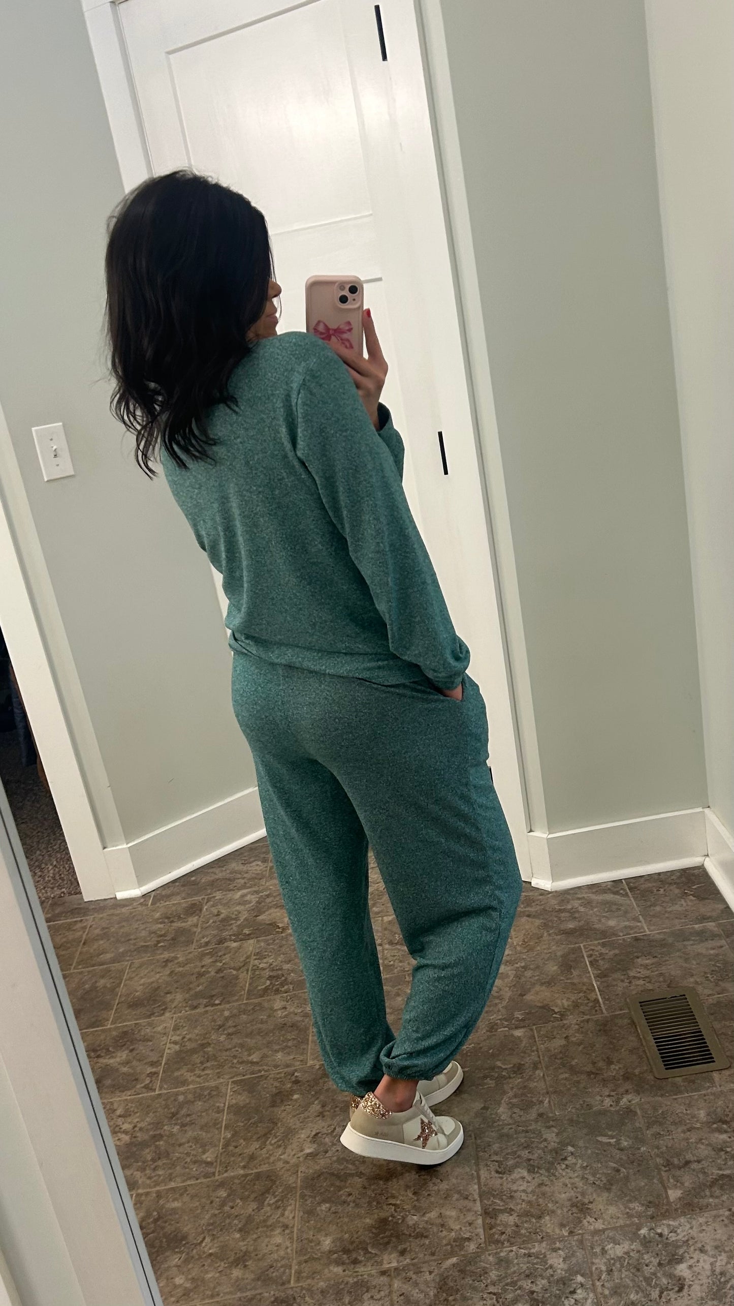 Green Brushed Jogger Set