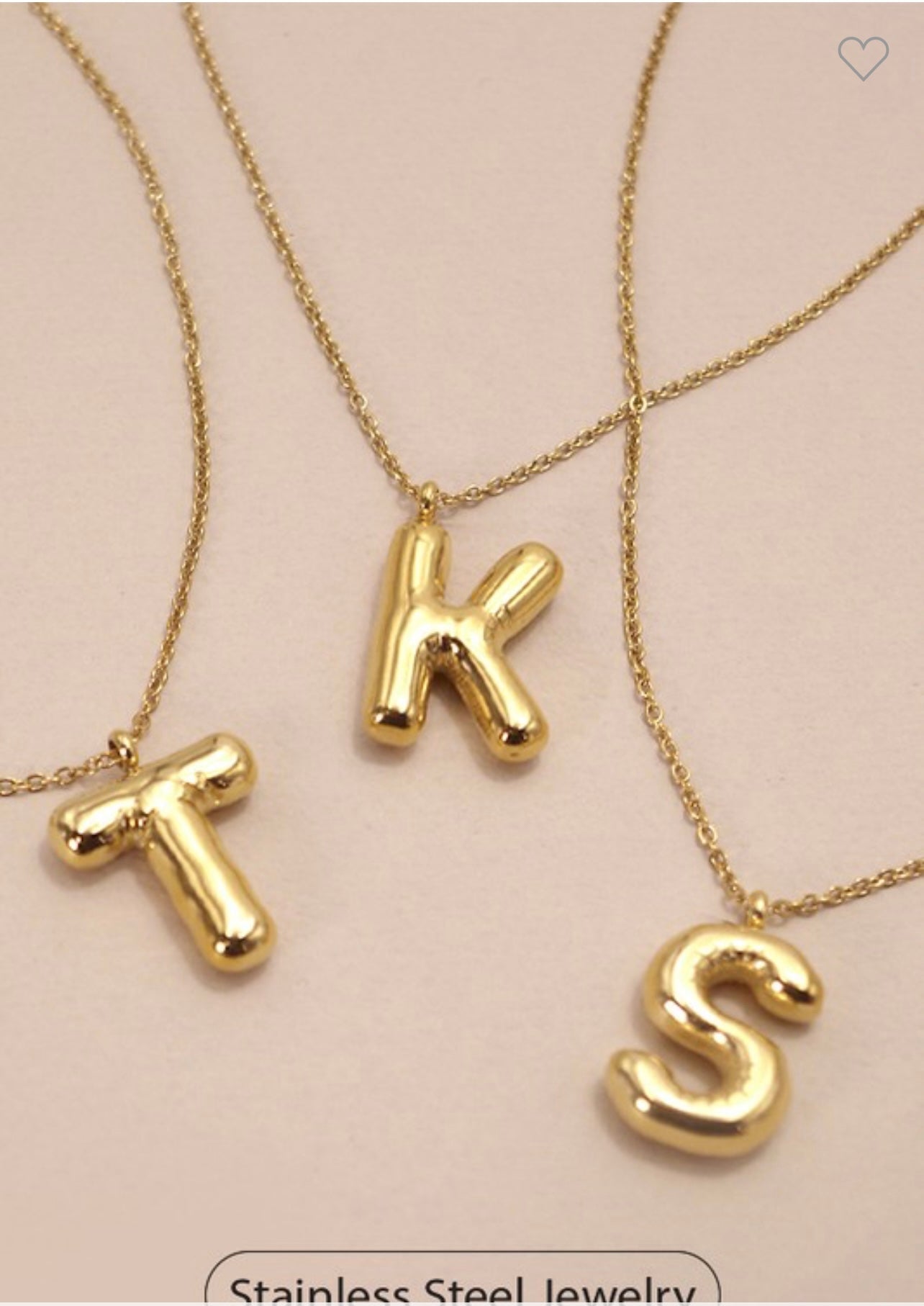 Gold Initial Bubble Necklace