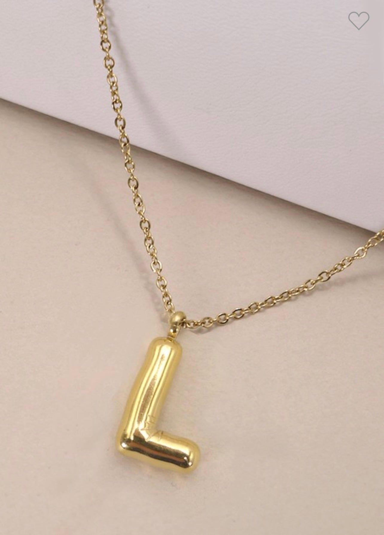 Gold Initial Bubble Necklace