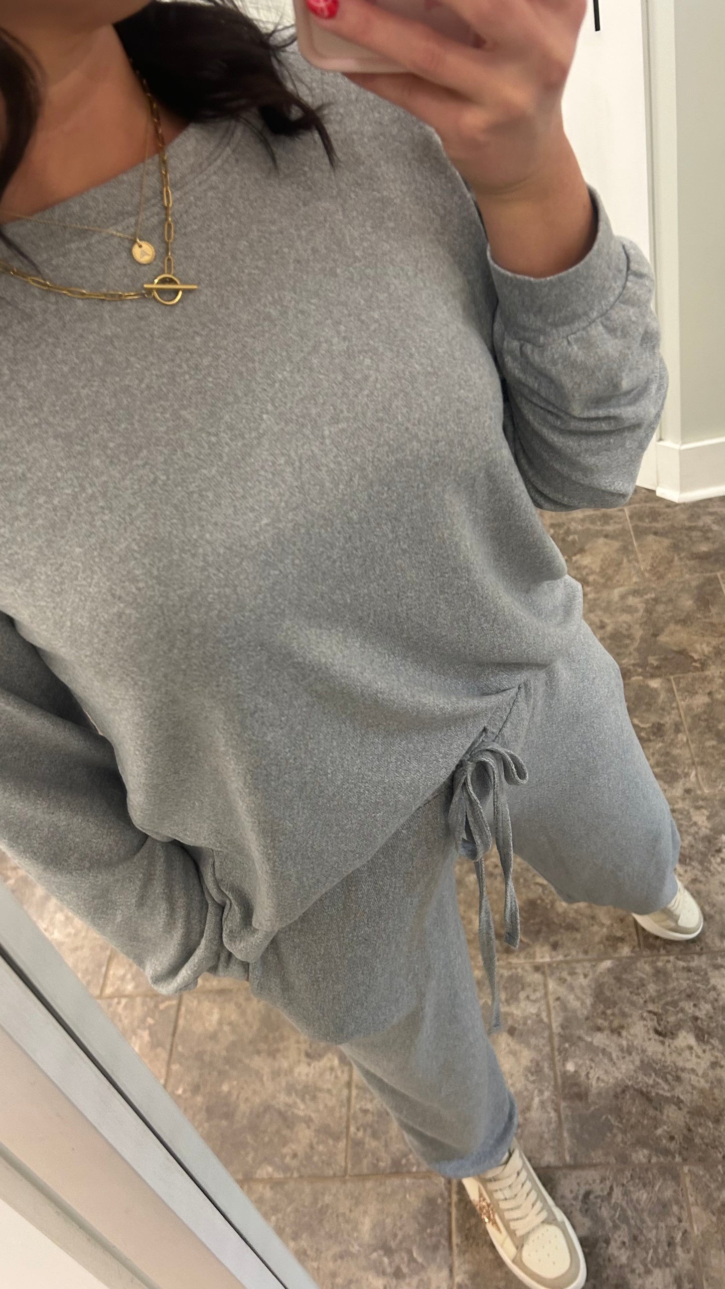 Heather Grey Brushed Jogger Set