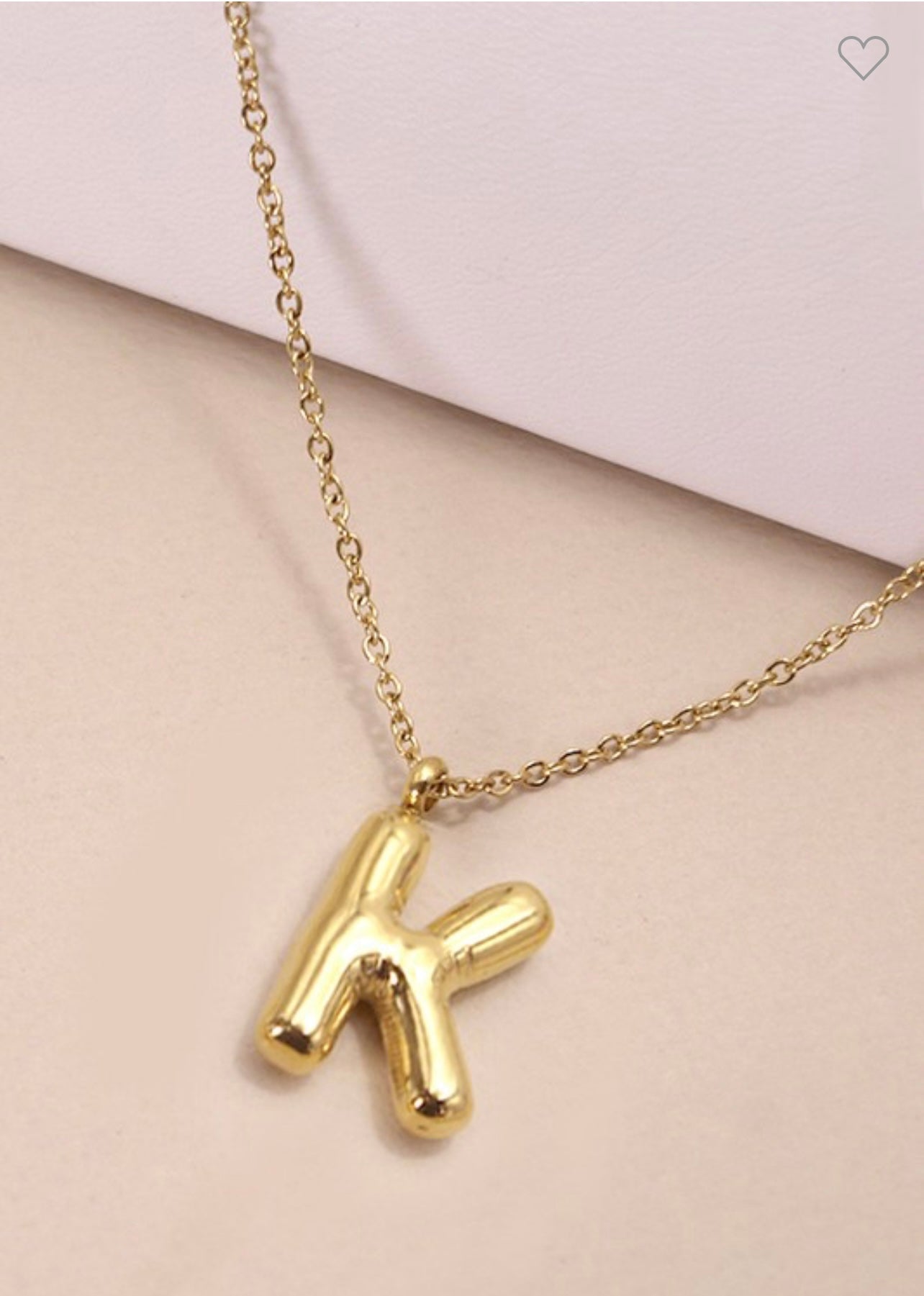 Gold Initial Bubble Necklace