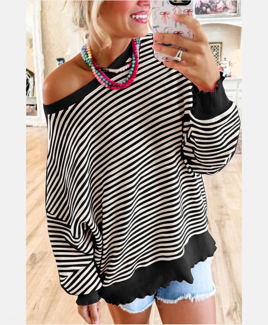 Black Striped Top