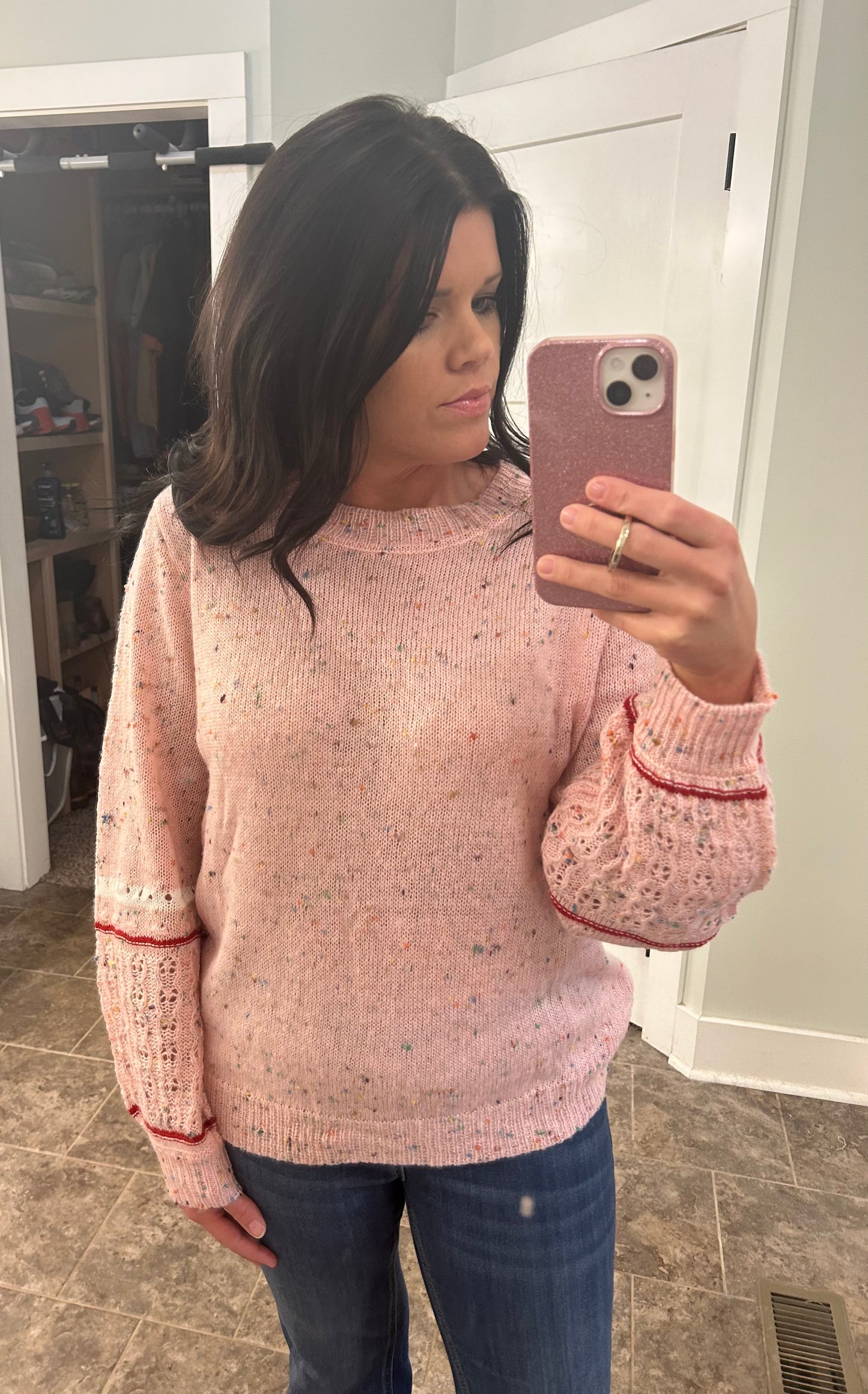 Pink Speck Detail Sweater