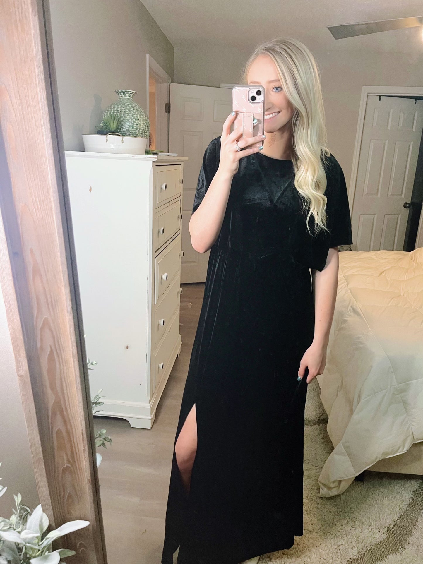 Black Velvet Maxi Dress