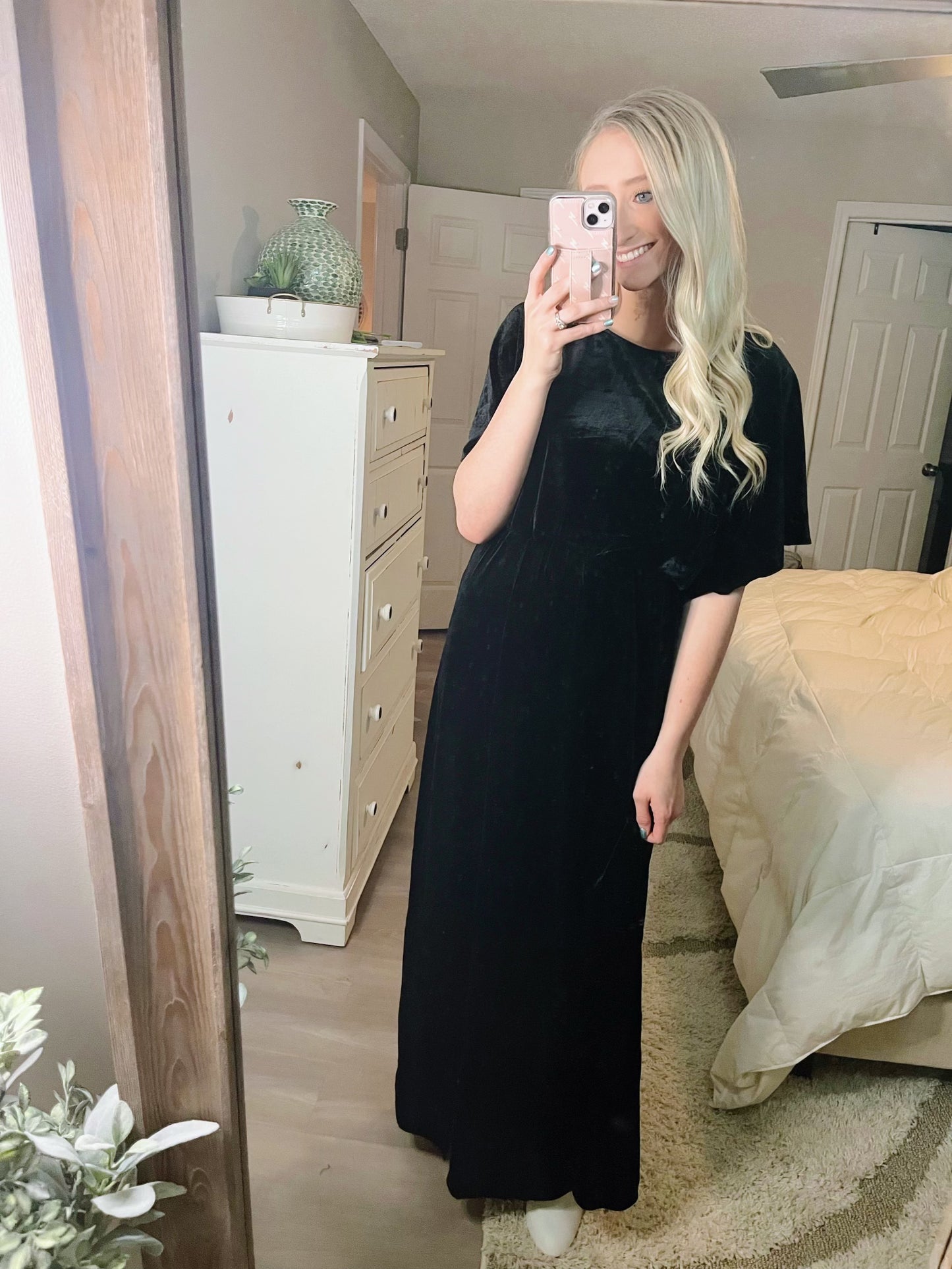 Black Velvet Maxi Dress