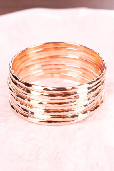 Rose Goldtone Bangle Set