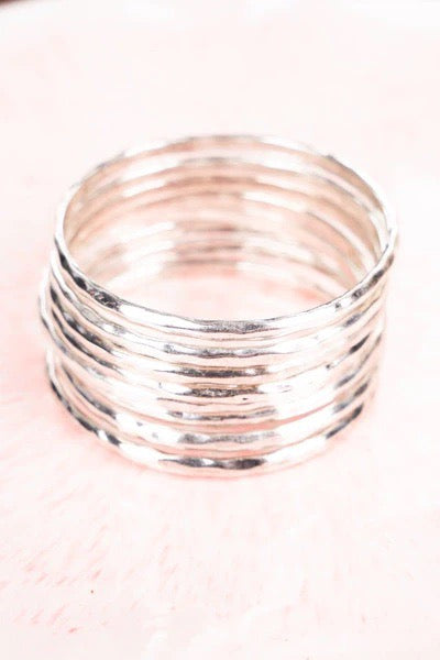 Silvertone Bangle Set