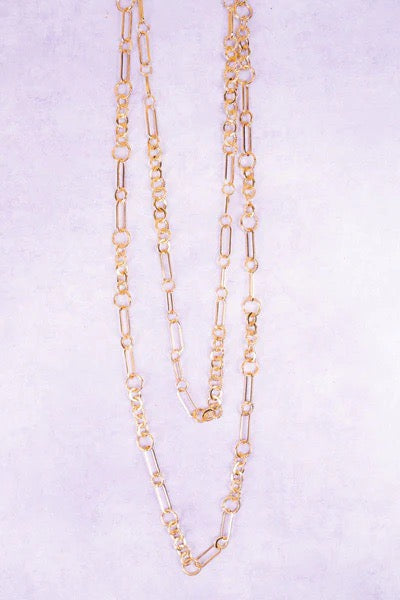 Goldtone Double Chain Necklace Set