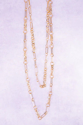 Goldtone Double Chain Necklace Set